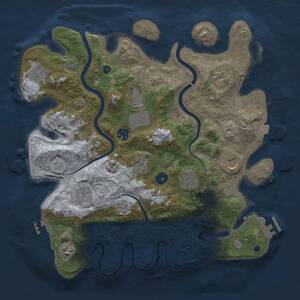Thumbnail Rust Map: Procedural Map, Size: 3750, Seed: 76, 16 Monuments