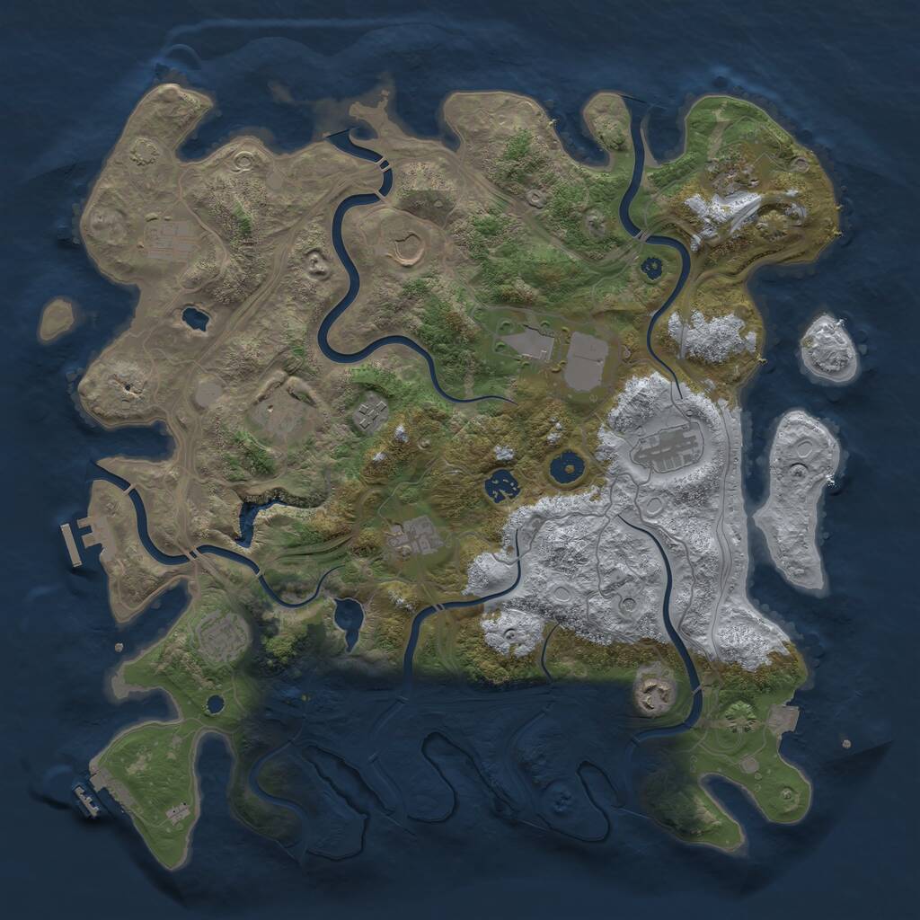 Rust Map: Procedural Map, Size: 4250, Seed: 427676840, 16 Monuments