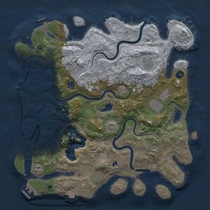 Thumbnail Rust Map: Procedural Map, Size: 4000, Seed: 2096614321, 14 Monuments