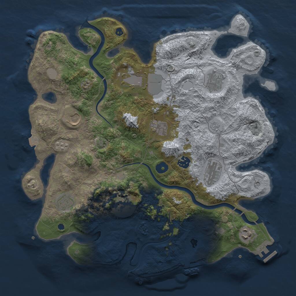 Rust Map: Procedural Map, Size: 3750, Seed: 248140907, 16 Monuments