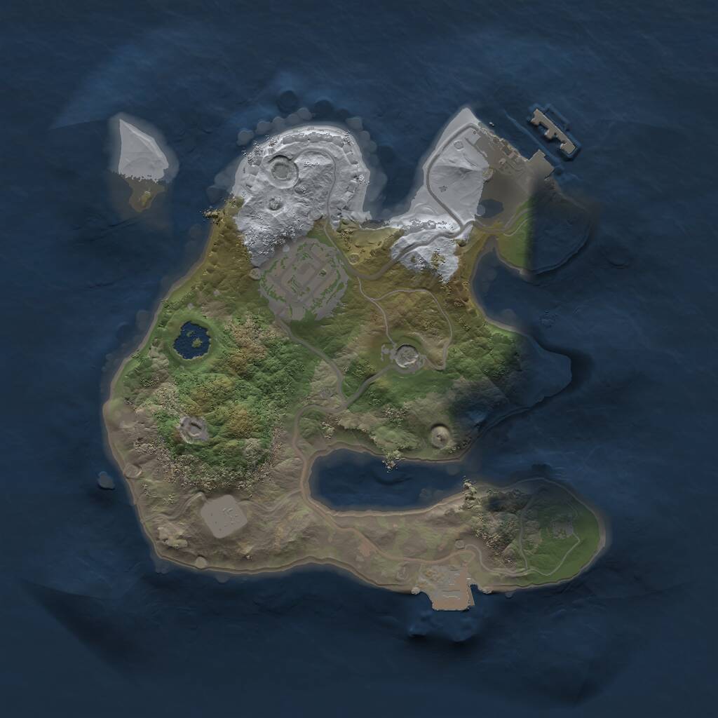 Rust Map: Procedural Map, Size: 2000, Seed: 5601, 4 Monuments