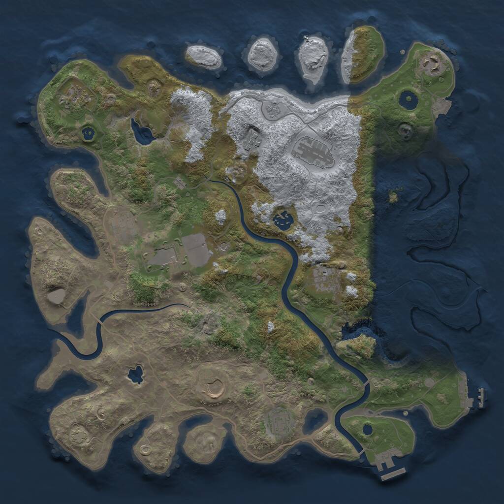 Rust Map: Procedural Map, Size: 4000, Seed: 1191887511, 16 Monuments