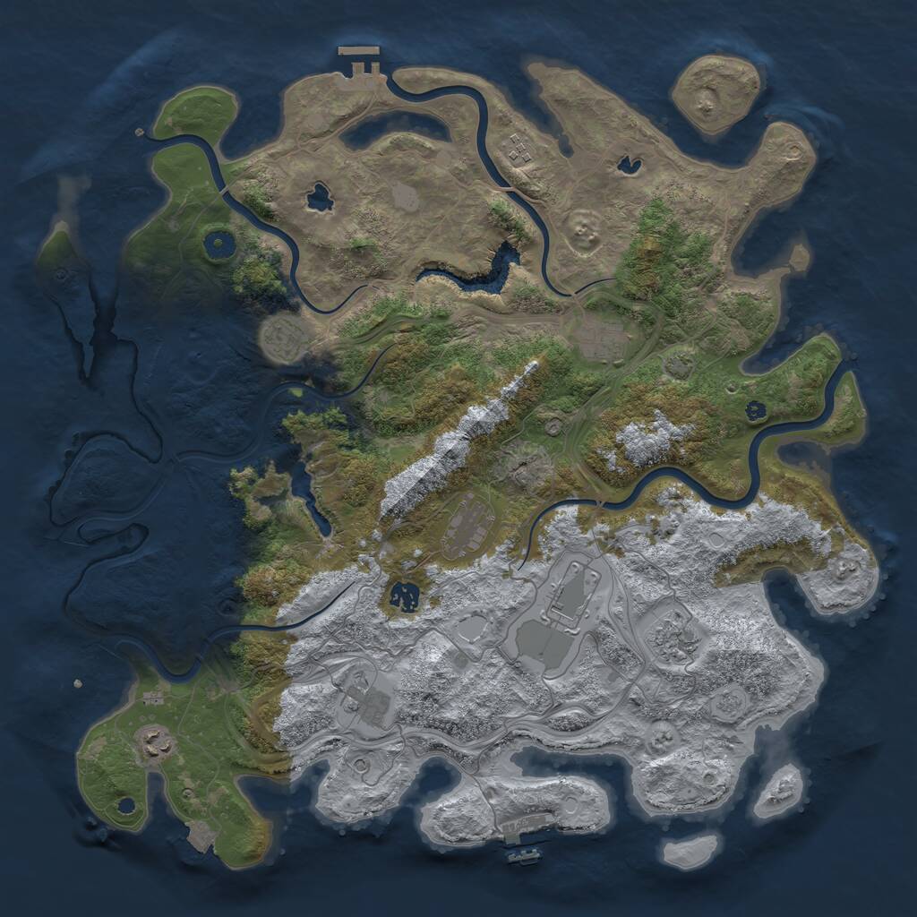 Rust Map: Procedural Map, Size: 4500, Seed: 1743998016, 15 Monuments