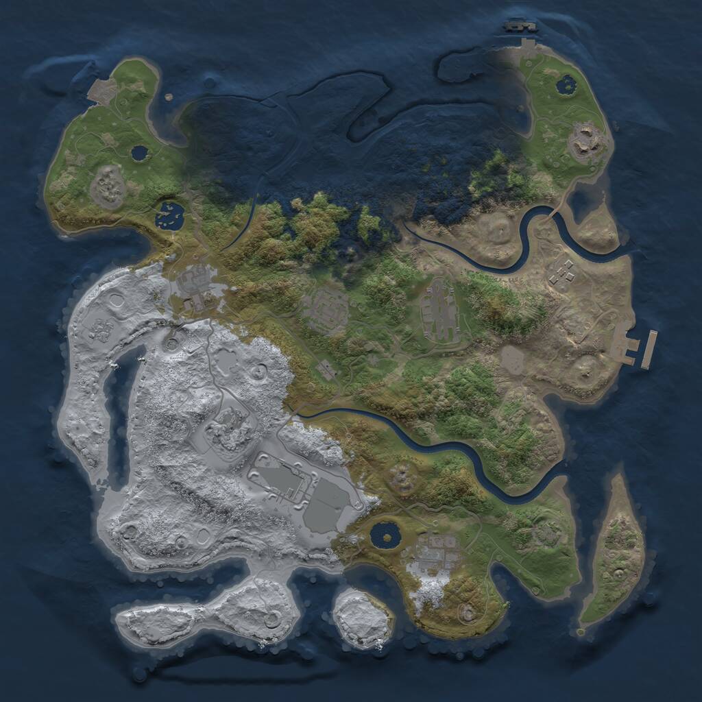 Rust Map: Procedural Map, Size: 3600, Seed: 892416, 15 Monuments