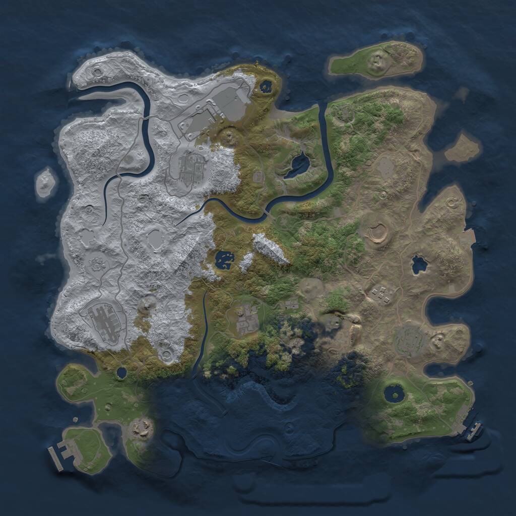 Rust Map: Procedural Map, Size: 4000, Seed: 145289177, 16 Monuments