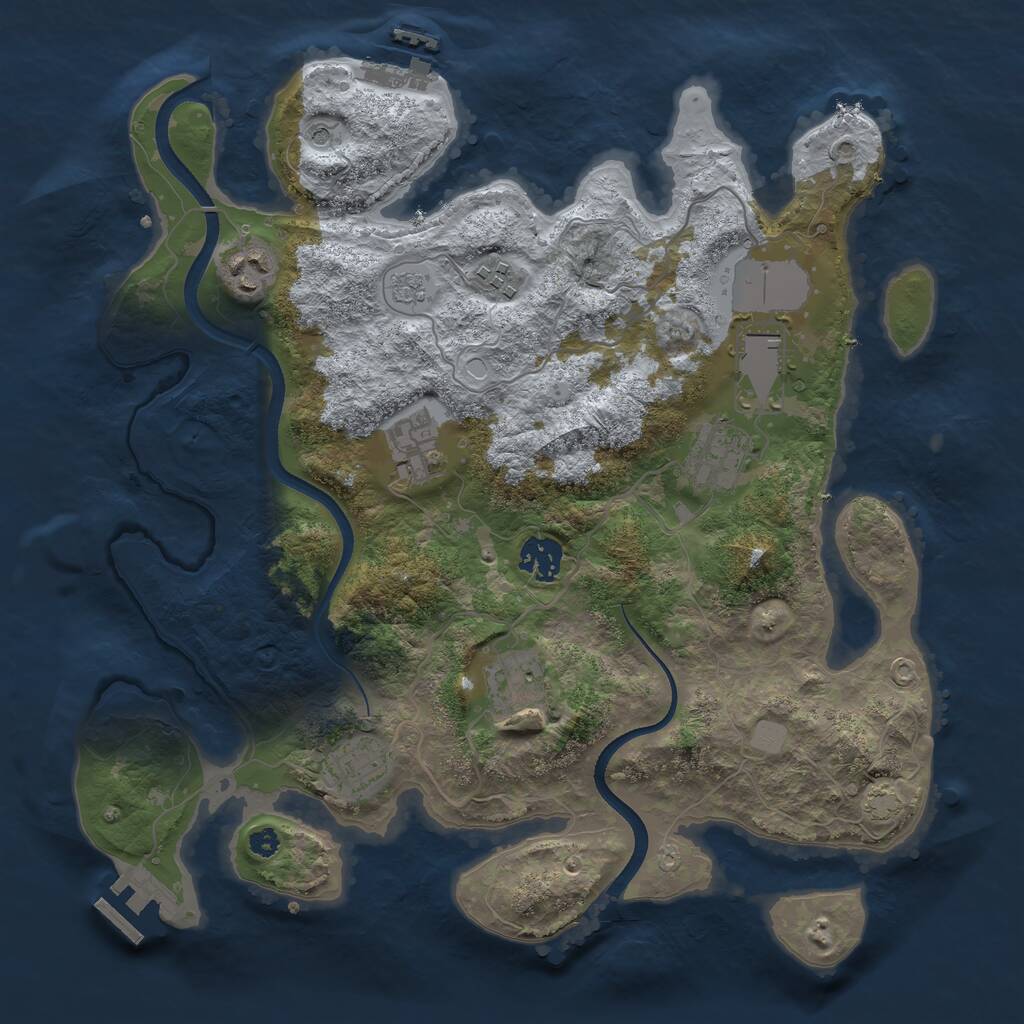 Rust Map: Procedural Map, Size: 3500, Seed: 1934757738, 14 Monuments