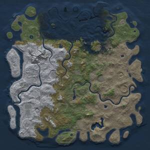 Thumbnail Rust Map: Procedural Map, Size: 6000, Seed: 806920817, 17 Monuments