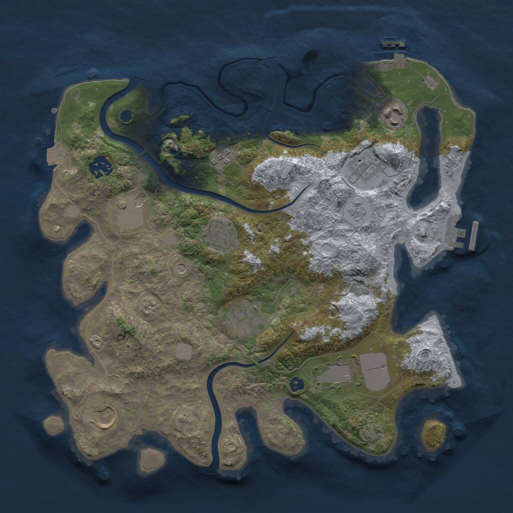 Rust Map: Procedural Map, Size: 3500, Seed: 87117279, 15 Monuments