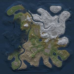 Thumbnail Rust Map: Procedural Map, Size: 3500, Seed: 45814545, 14 Monuments