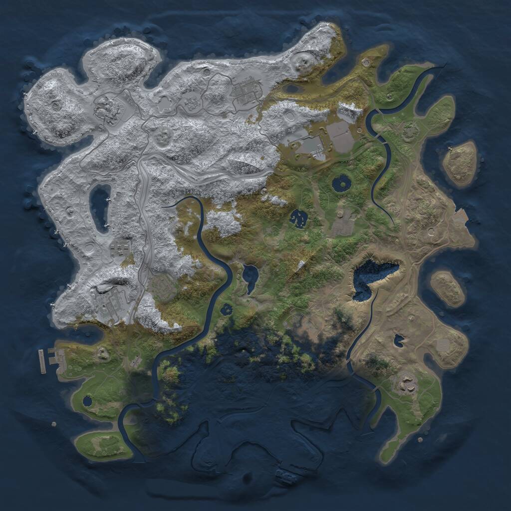 Rust Map: Procedural Map, Size: 4250, Seed: 613461363, 16 Monuments