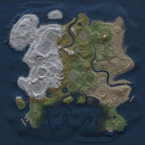 Thumbnail Rust Map: Procedural Map, Size: 3500, Seed: 1481380234, 13 Monuments