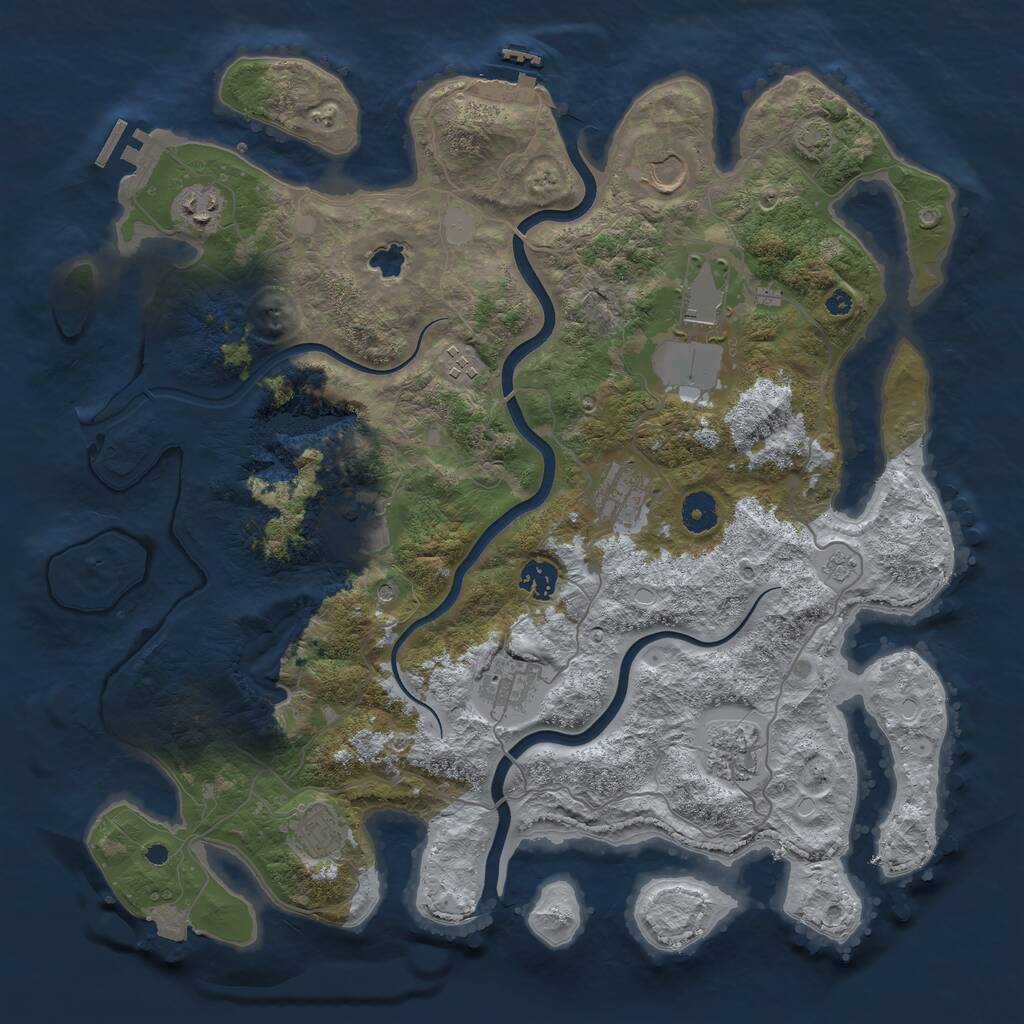 Rust Map: Procedural Map, Size: 4000, Seed: 1106491882, 16 Monuments