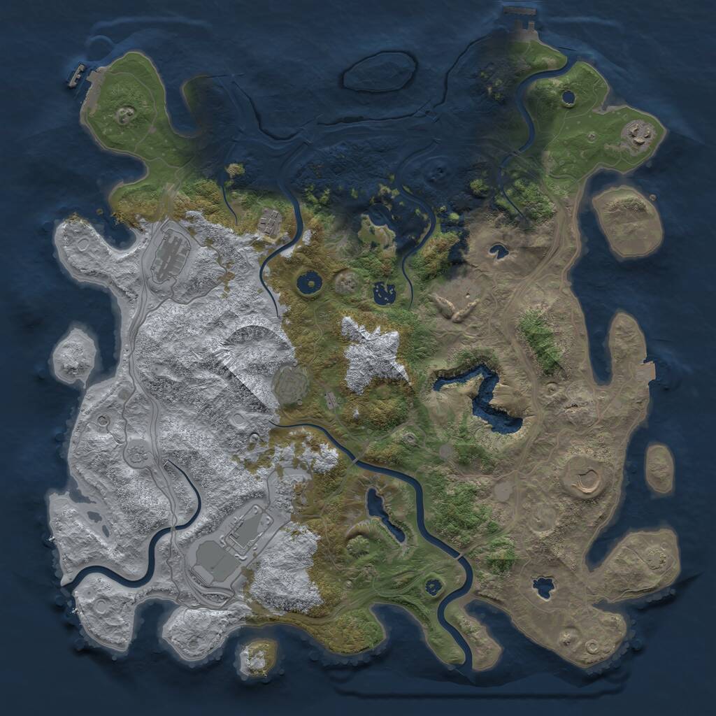 Rust Map: Procedural Map, Size: 4500, Seed: 752364938, 15 Monuments