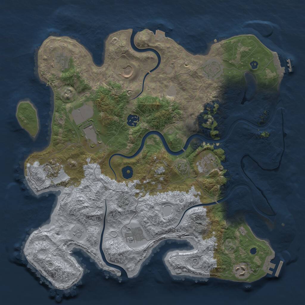 Rust Map: Procedural Map, Size: 3752, Seed: 2147483647, 16 Monuments