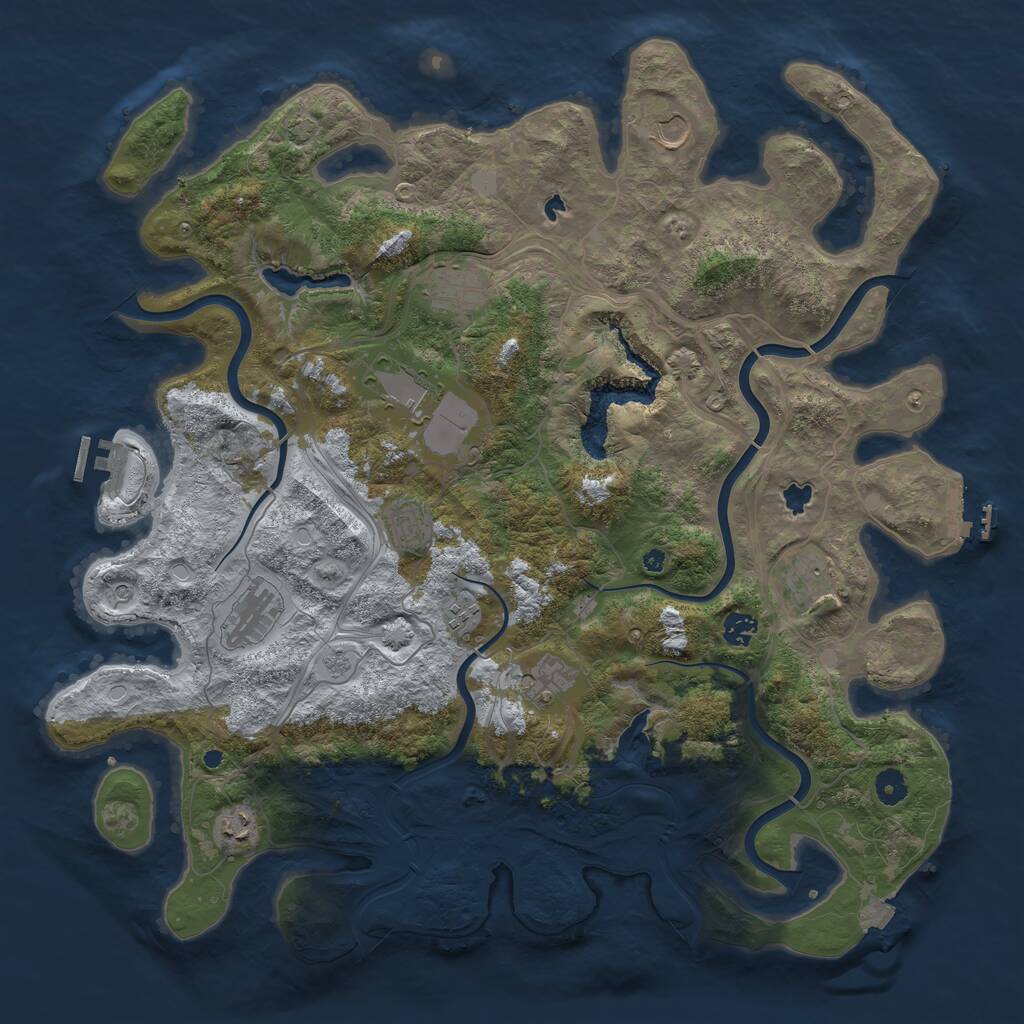 Rust Map: Procedural Map, Size: 4500, Seed: 1649139431, 16 Monuments