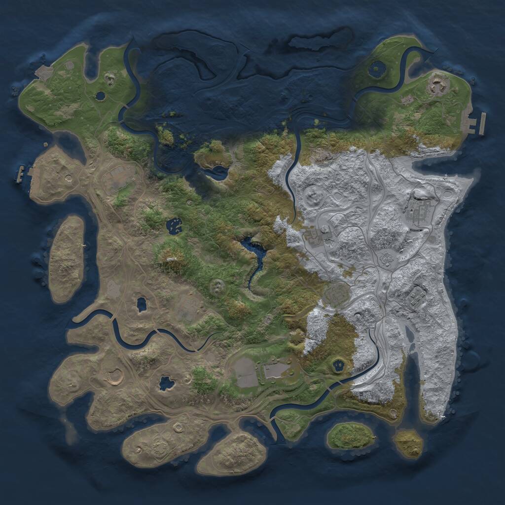 Rust Map: Procedural Map, Size: 4500, Seed: 1667578449, 16 Monuments