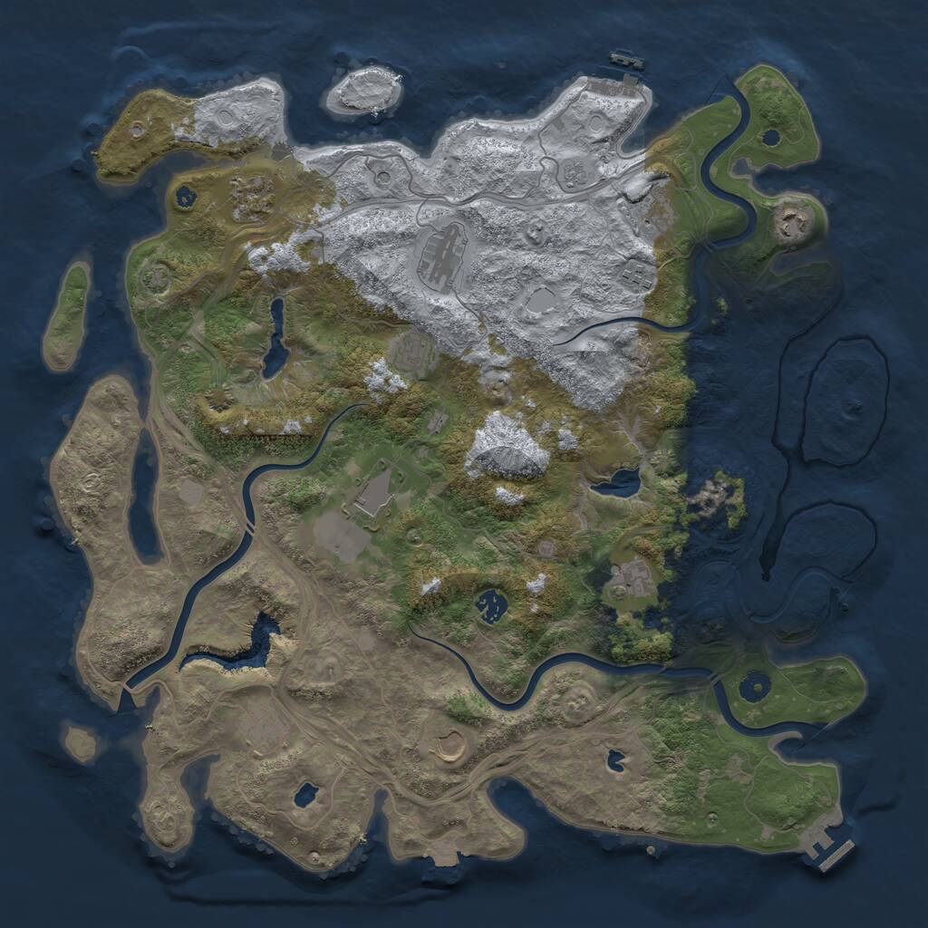 Rust Map: Procedural Map, Size: 4500, Seed: 349961875, 17 Monuments