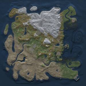 Thumbnail Rust Map: Procedural Map, Size: 4500, Seed: 349961875, 17 Monuments