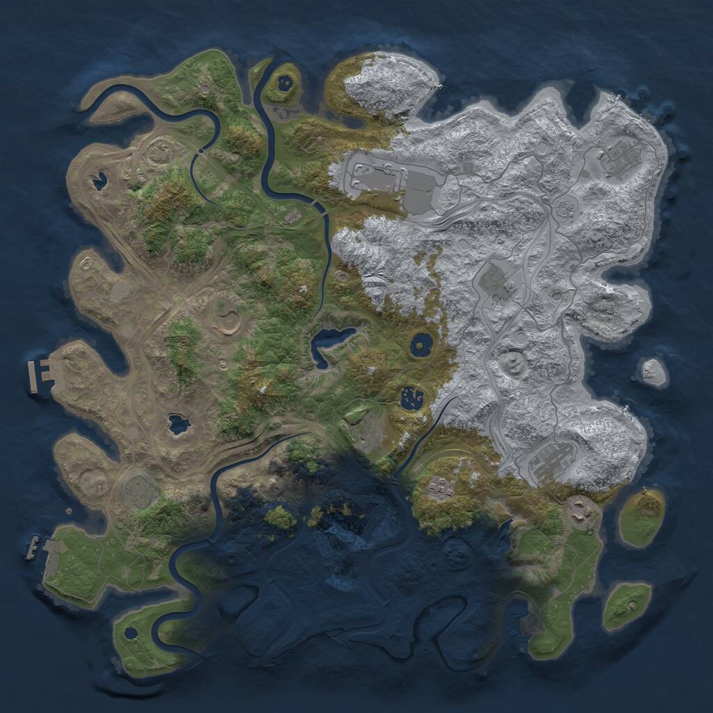 Rust Map: Procedural Map, Size: 4500, Seed: 229423, 16 Monuments