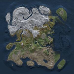 Thumbnail Rust Map: Procedural Map, Size: 3500, Seed: 1755455592, 11 Monuments