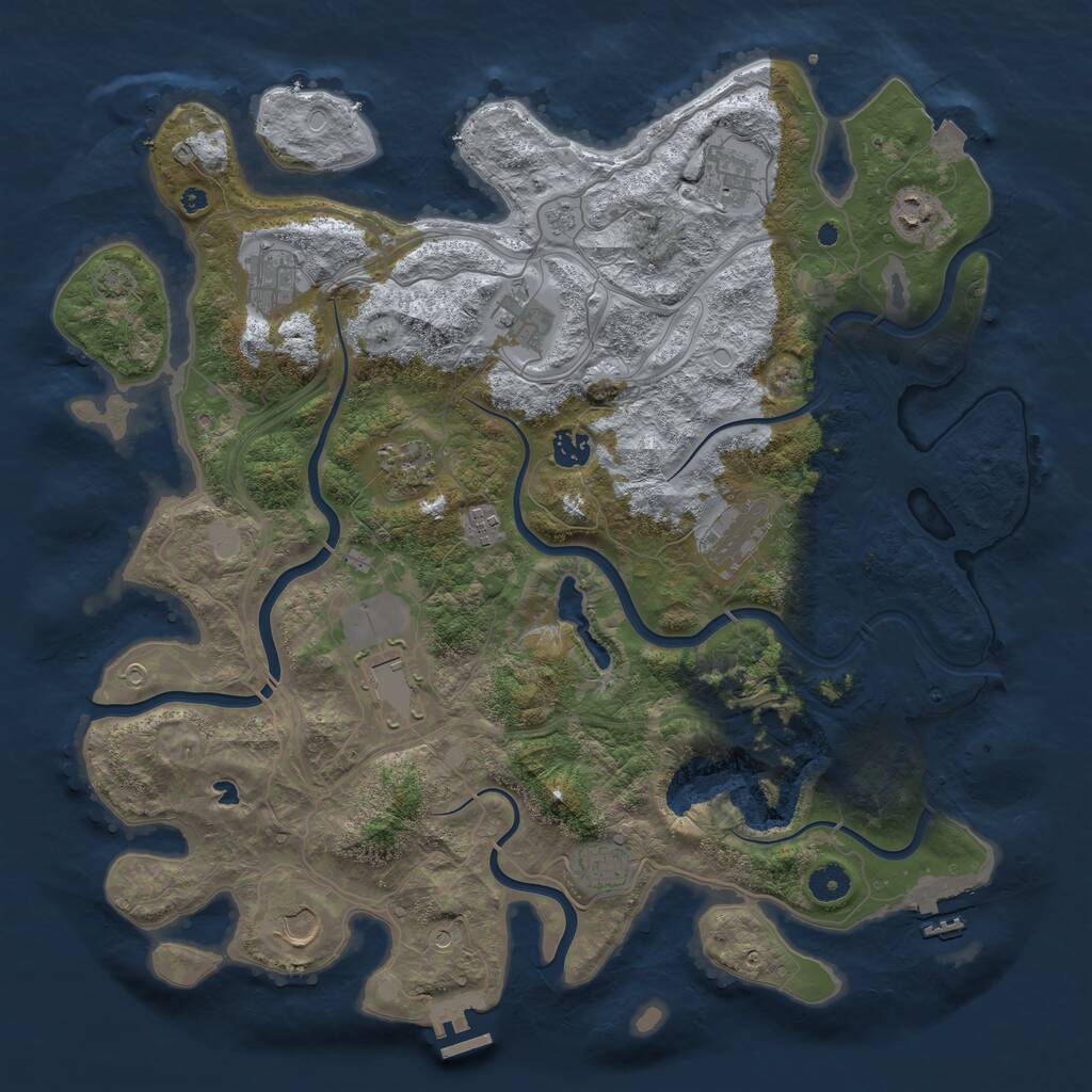 Rust Map: Procedural Map, Size: 4250, Seed: 1248960293, 17 Monuments