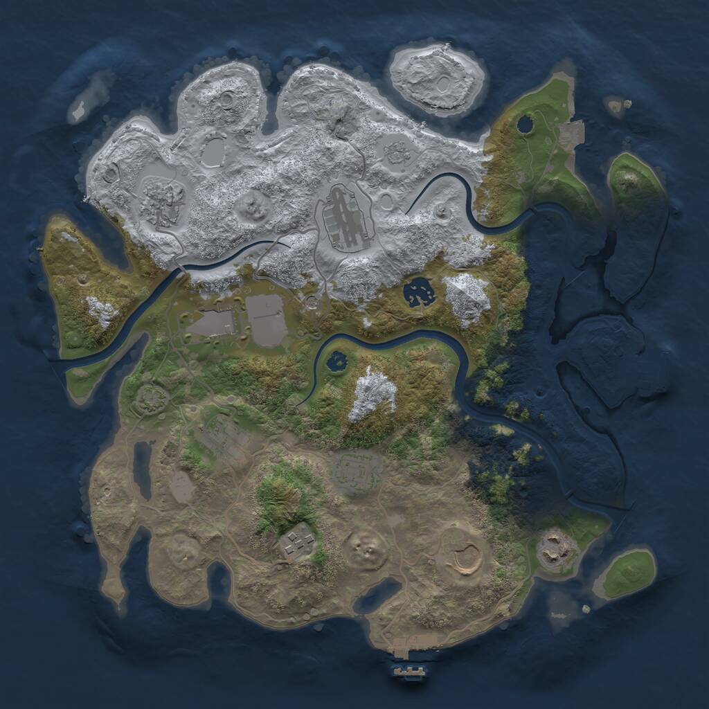 Rust Map: Procedural Map, Size: 3500, Seed: 1778325265, 15 Monuments