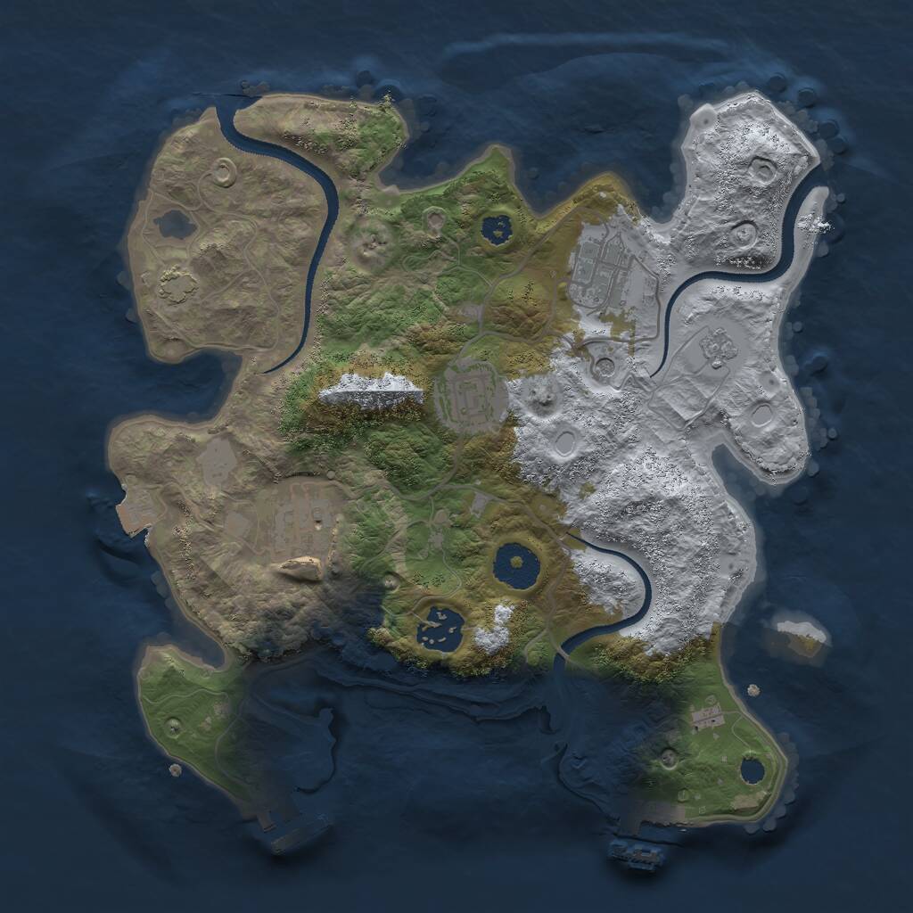 Rust Map: Procedural Map, Size: 3000, Seed: 69994, 10 Monuments