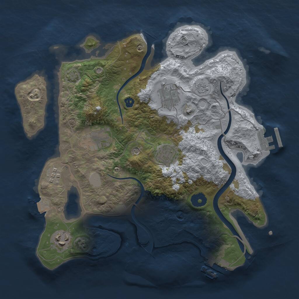 Rust Map: Procedural Map, Size: 3000, Seed: 20320429, 11 Monuments