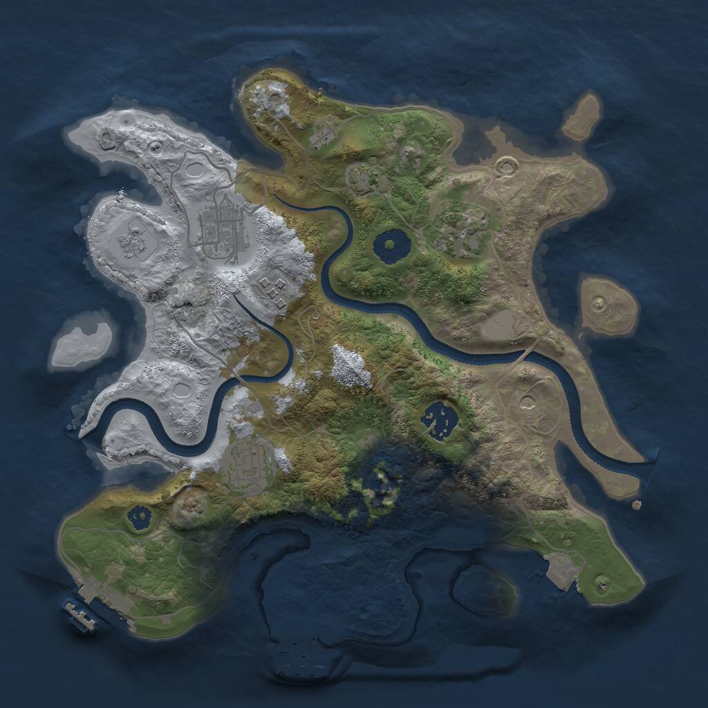 Rust Map: Procedural Map, Size: 3000, Seed: 1613529068, 11 Monuments