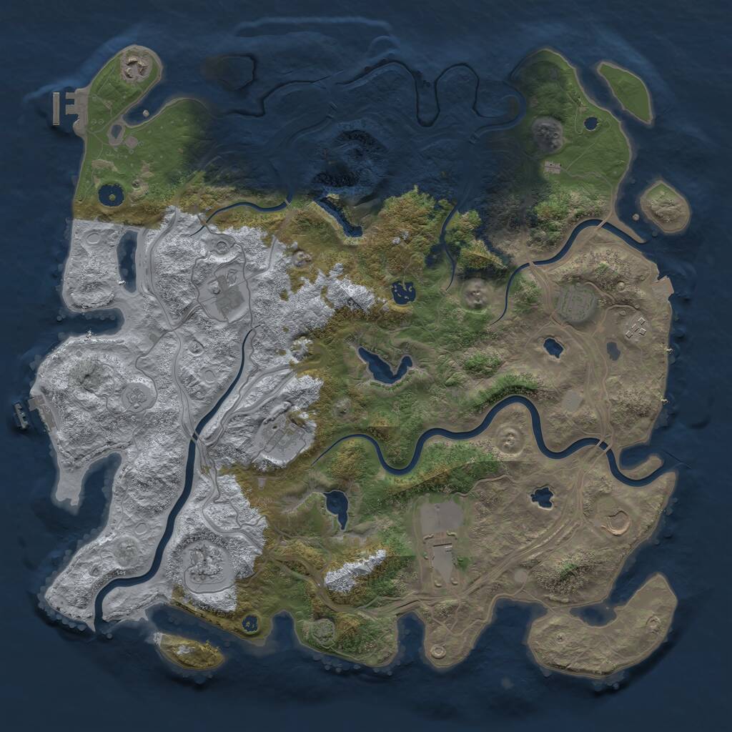 Rust Map: Procedural Map, Size: 4500, Seed: 199921626, 15 Monuments