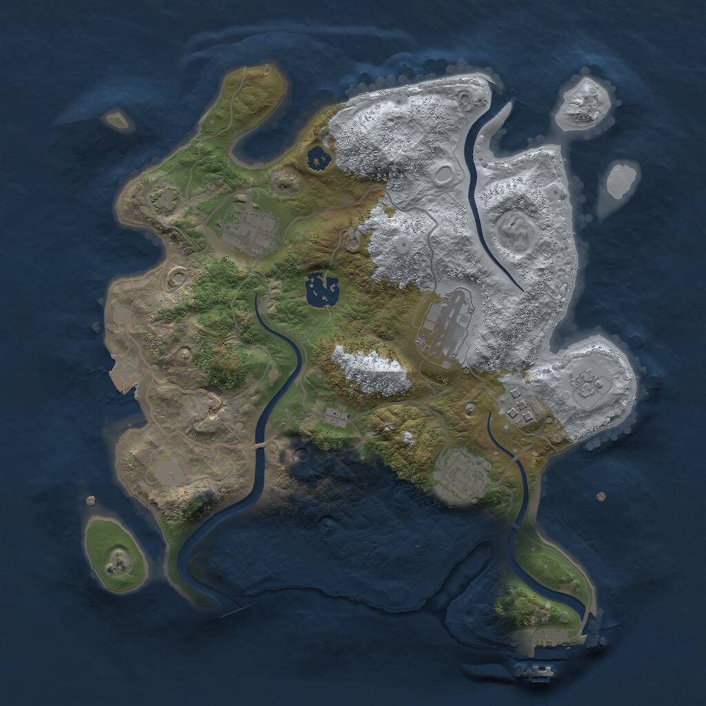 Rust Map: Procedural Map, Size: 3000, Seed: 1337777, 10 Monuments