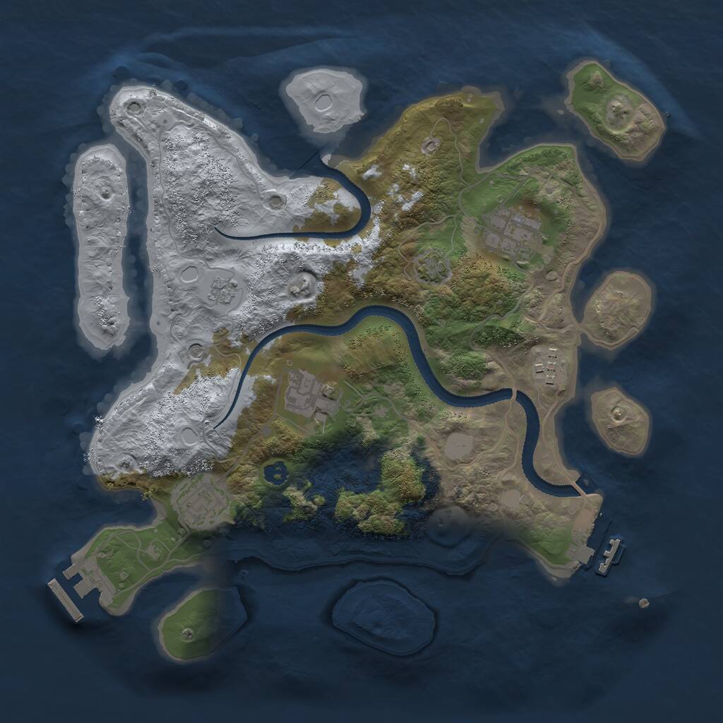 Rust Map: Procedural Map, Size: 3000, Seed: 182793678, 10 Monuments