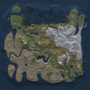 Thumbnail Rust Map: Procedural Map, Size: 4000, Seed: 612521987, 14 Monuments