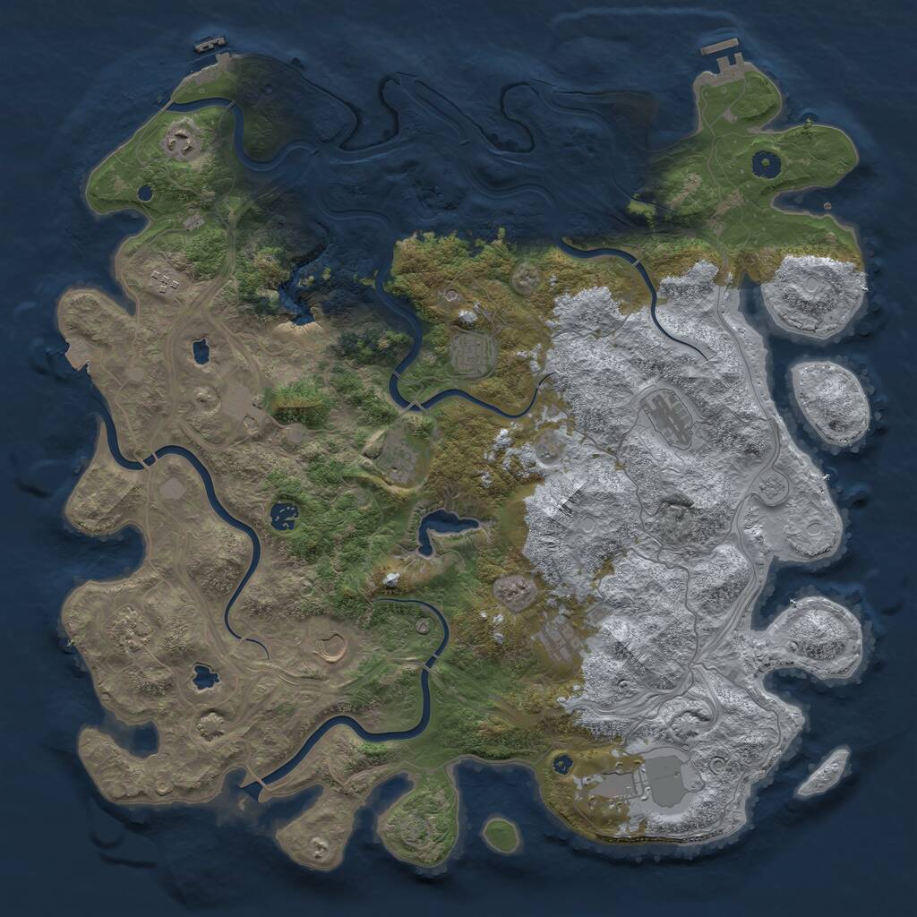 Rust Map: Procedural Map, Size: 4800, Seed: 1282661202, 17 Monuments