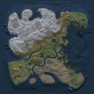 Thumbnail Rust Map: Procedural Map, Size: 3500, Seed: 1825377955, 16 Monuments