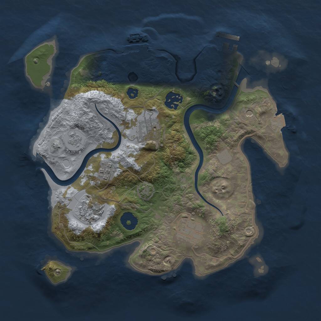 Rust Map: Procedural Map, Size: 2800, Seed: 1957698532, 11 Monuments