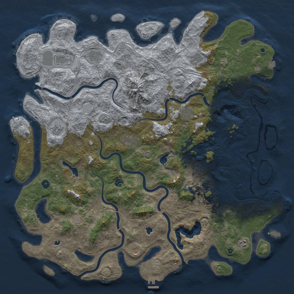 Rust Map: Procedural Map, Size: 5500, Seed: 62799, 17 Monuments