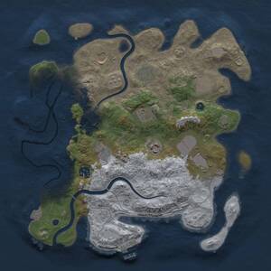 Thumbnail Rust Map: Procedural Map, Size: 3500, Seed: 598624044, 15 Monuments
