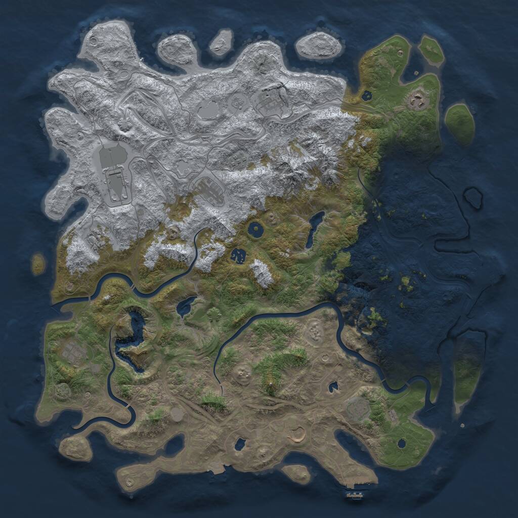 Rust Map: Procedural Map, Size: 5000, Seed: 130981, 16 Monuments