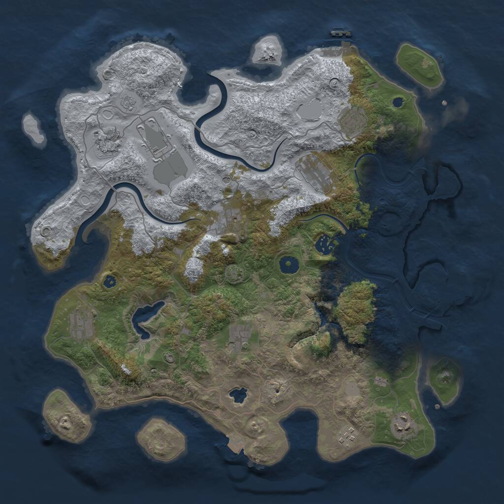 Rust Map: Procedural Map, Size: 4000, Seed: 1047752983, 16 Monuments