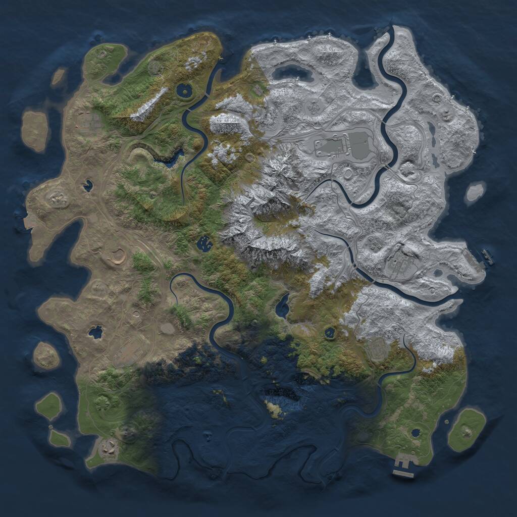 Rust Map: Procedural Map, Size: 5010, Seed: 123, 16 Monuments