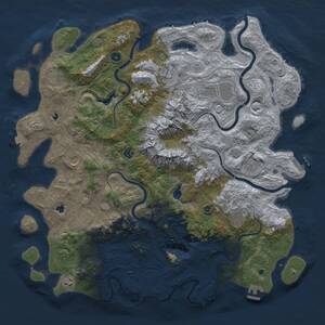 Thumbnail Rust Map: Procedural Map, Size: 5010, Seed: 123, 16 Monuments