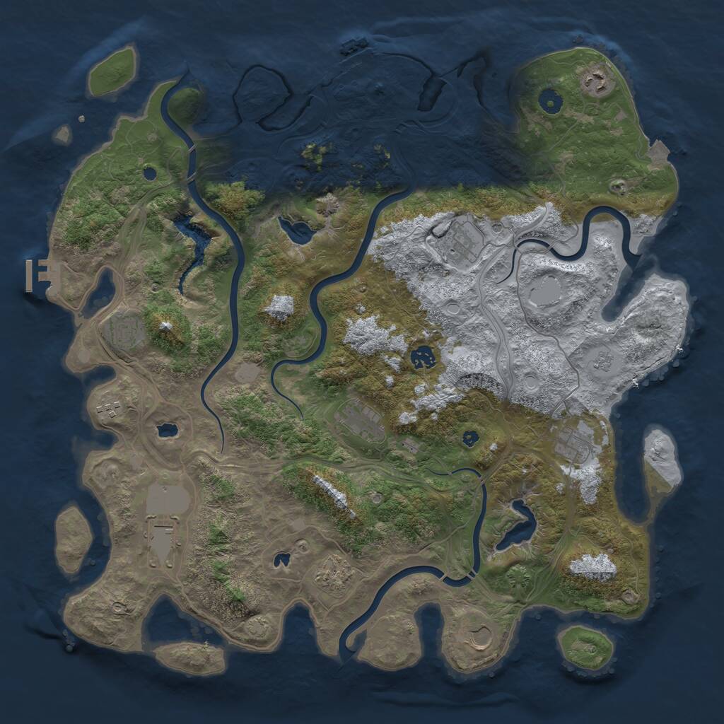 Rust Map: Procedural Map, Size: 4500, Seed: 696656013, 16 Monuments