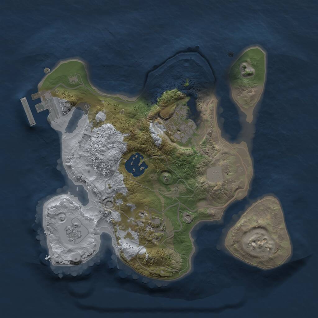 Rust Map: Procedural Map, Size: 2200, Seed: 1739444121, 6 Monuments