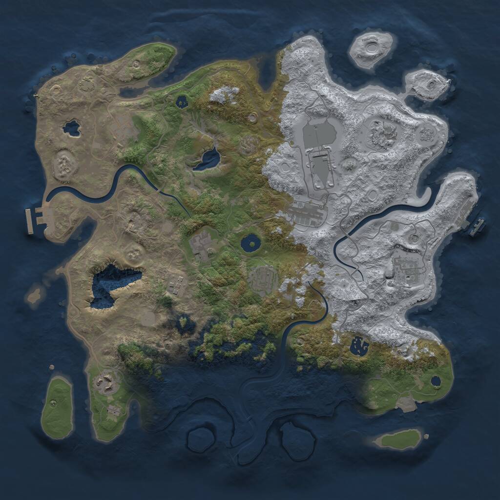 Rust Map: Procedural Map, Size: 4000, Seed: 29052026, 16 Monuments