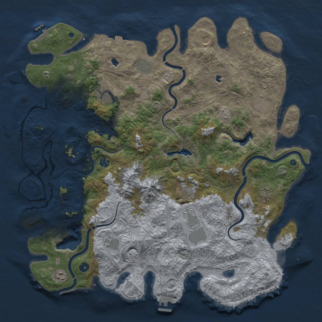 Rust Map: Procedural Map, Size: 5000, Seed: 1534, 17 Monuments