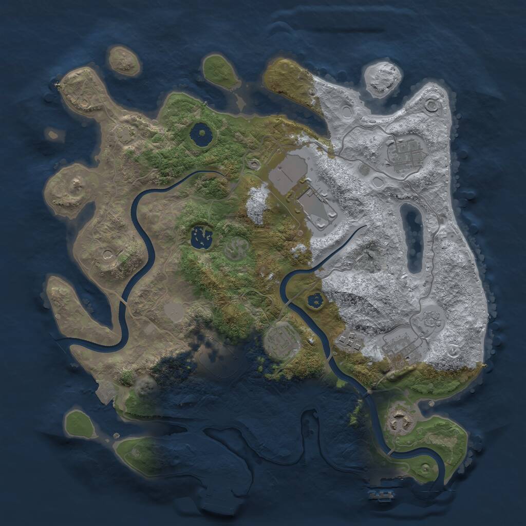 Rust Map: Procedural Map, Size: 3500, Seed: 1764590700, 14 Monuments