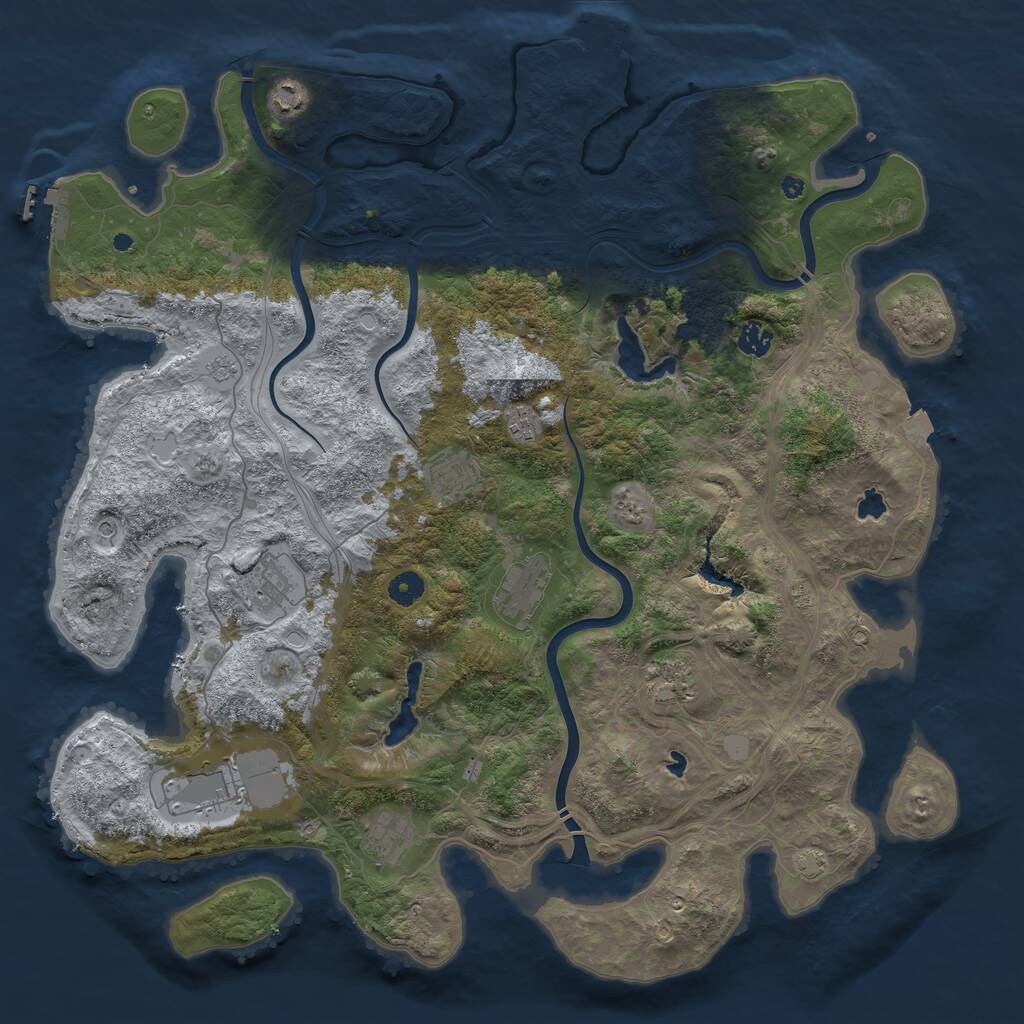 Rust Map: Procedural Map, Size: 4500, Seed: 440295162, 15 Monuments