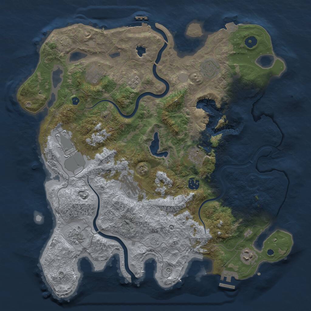 Rust Map: Procedural Map, Size: 4000, Seed: 92379870, 15 Monuments