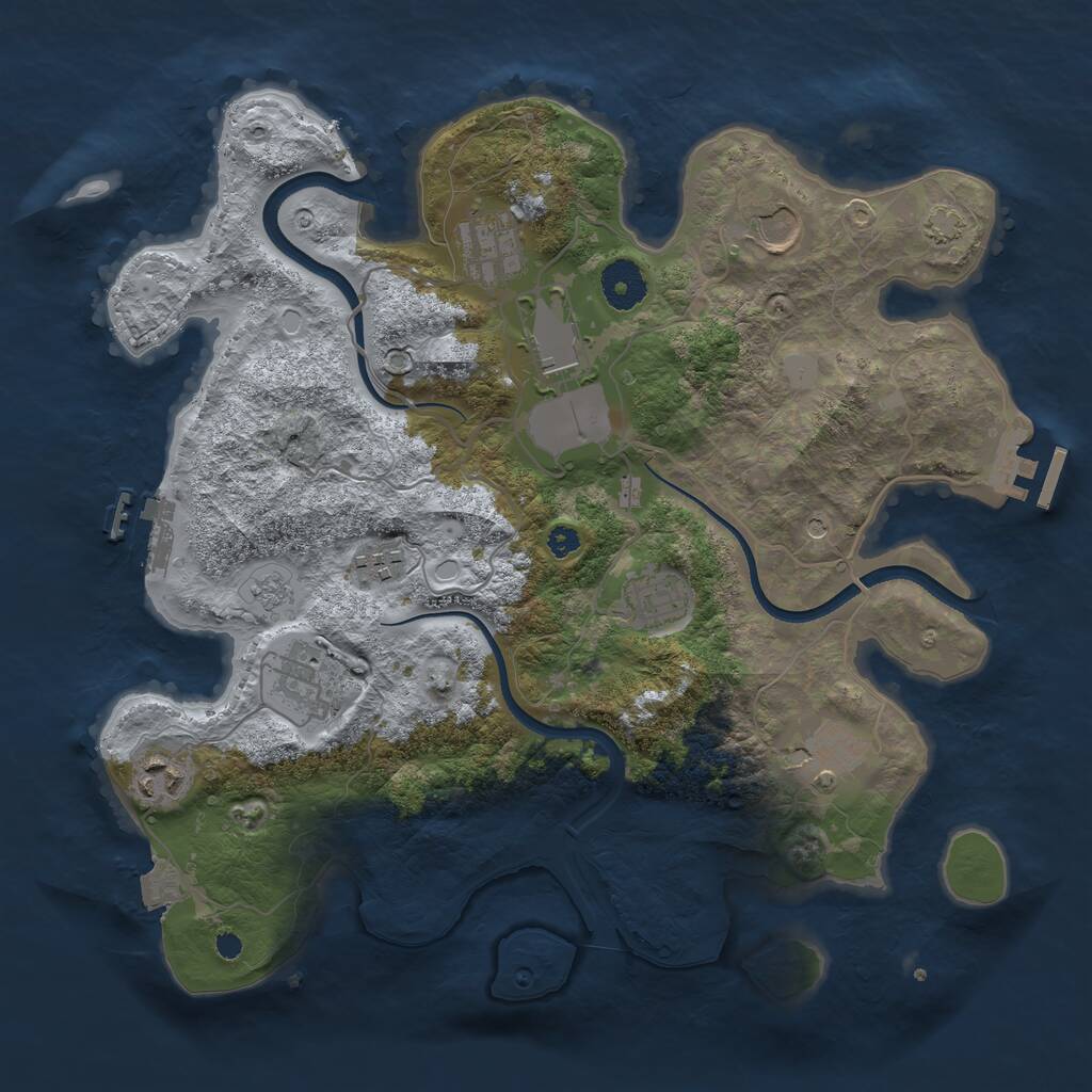 Rust Map: Procedural Map, Size: 3500, Seed: 1946754218, 14 Monuments